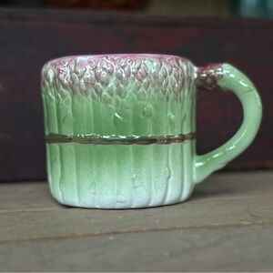 Ceramic Green and Pink Asparagus Mug